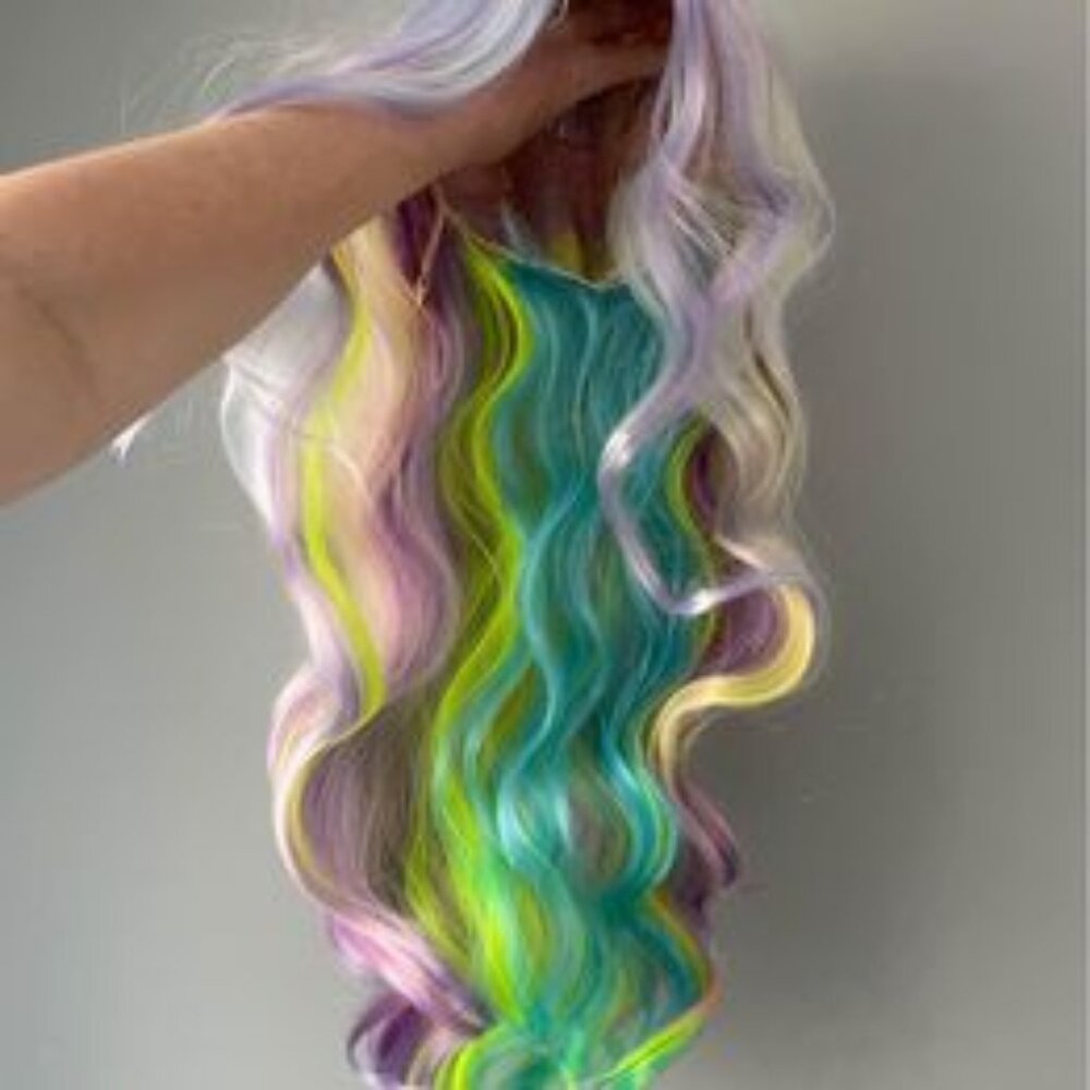 Long rainbow wavy wig - Picture 1 of 5